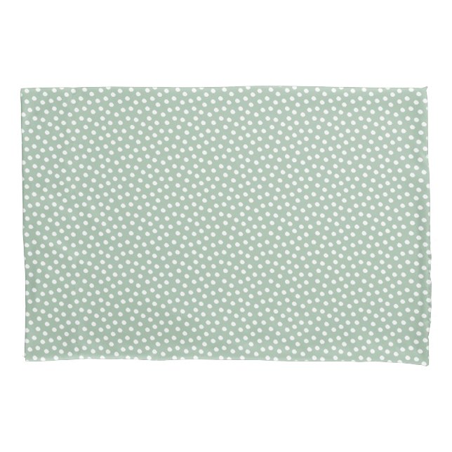 Cameo Green Watercolor Dots  Pillow Case (Front)