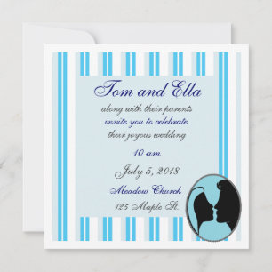 Cameo Kiss Silhouette Wedding Invitations