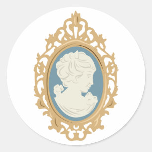 Cameo Lady Classic Round Sticker