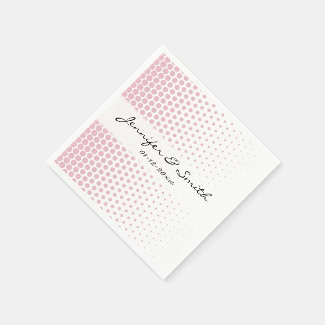 Cameo Pink Polka Dot Modern White Napkin (Corner)