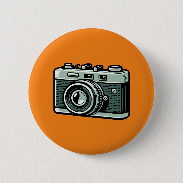 Camera 6 Cm Round Badge (Front)