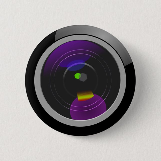 Camera 6 Cm Round Badge (Front)