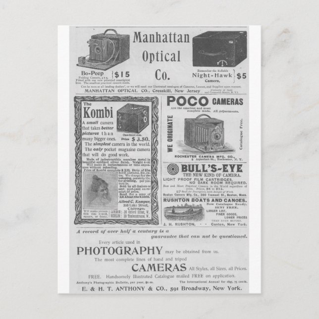Camera ads postcard (Front)