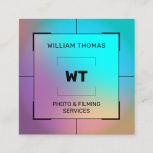 Camera aim photographer square business card