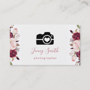 camera and floral decor business card