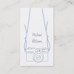 Camera and Sling Outline Photographer Vertical Business Card