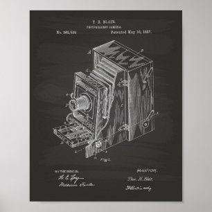 Camera Apparatus 1887 Patent Art - Chalkboard Poster