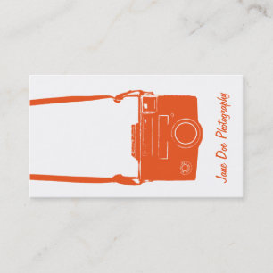 Camera Bright Orange Photography Business Card