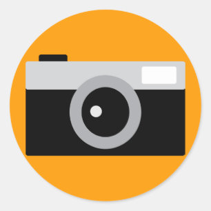 camera classic round sticker