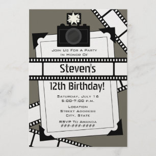 Camera Film and Photo Birthday Party Invite
