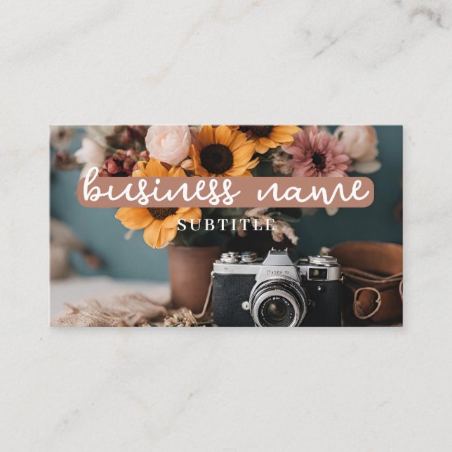 Camera + Flowers Business Card (Front)