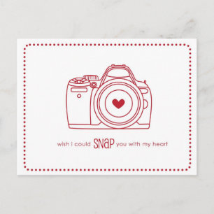 Camera Funny Valentine Postcards (Red)