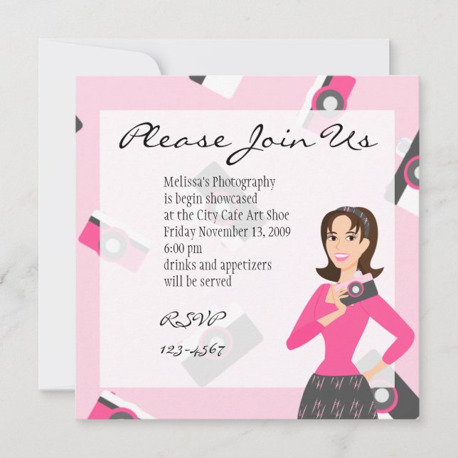 Camera Girl Invitation (Front)