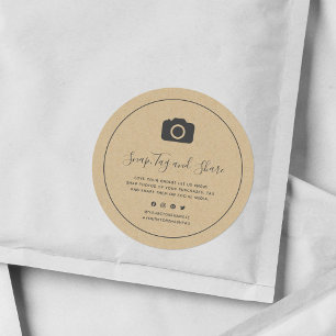 Camera Icon Grey Border Snap Tag and Share Kraft