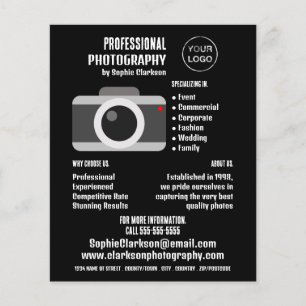 Camera Icon, Photographer, Photography Hire Flyer