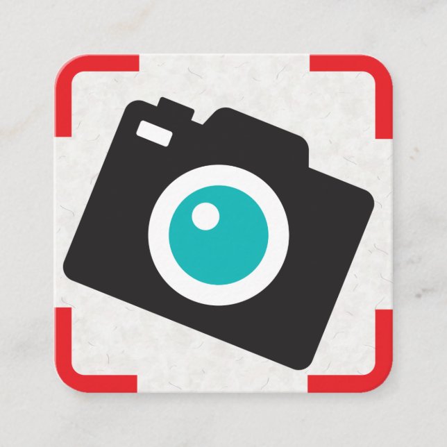 Camera Icon Square Business Card (Front)