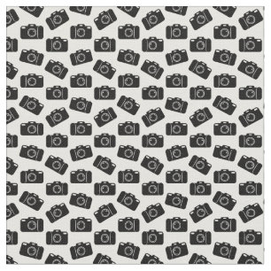 Camera Icons Pattern Photography CUSTOM BG COLOR Fabric