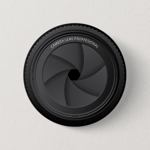 Camera Lens 6 Cm Round Badge
