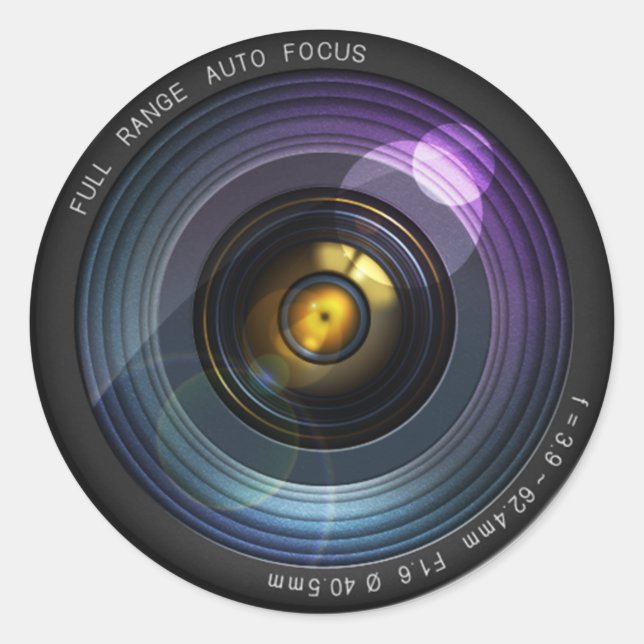 Camera Lens Classic Round Sticker (Front)