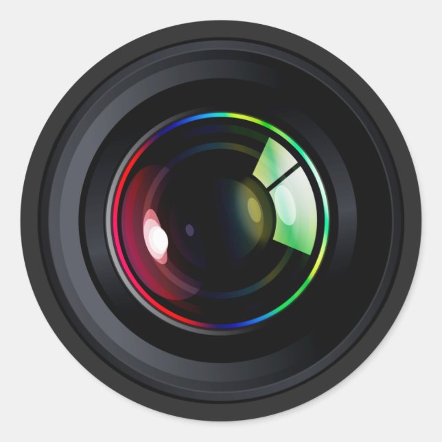 CAMERA LENS CLASSIC ROUND STICKER (Front)