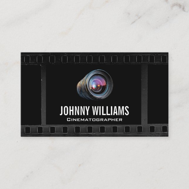 Camera Lens | Film Media Business Card (Front)