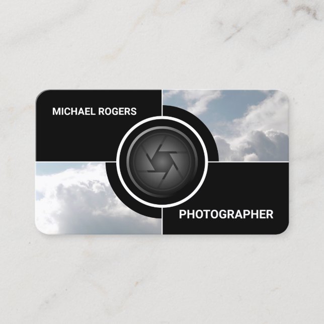 Camera lens image split  business card (Front)