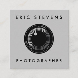 Camera lens minimalist photographer  square business card