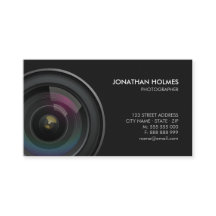Camera Lens Photographer business card