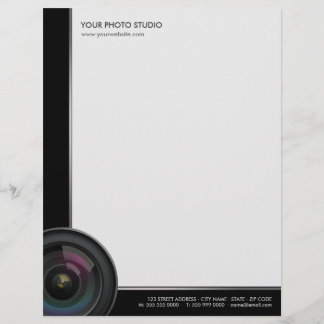 Camera Lens Photographer business letterhead Design