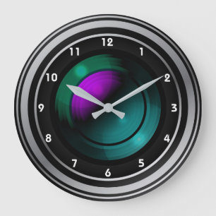 Camera Lens Photography Design Clock