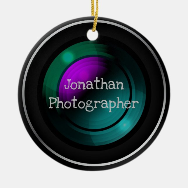 Camera Lens Photography Design Ornament (Front)