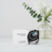 Camera Lens - Showcase Your Best Work on the Back Business Card (Standing Front)