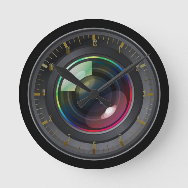 Camera Lens Wall Clock (Front)