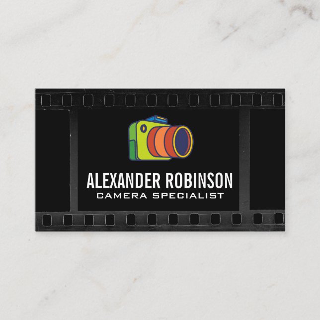 Camera Logo | Film  Business Card (Front)
