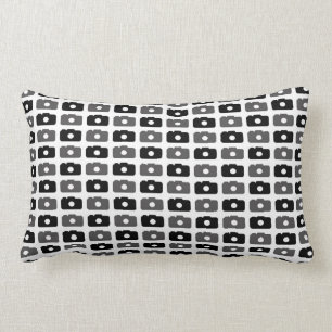 Camera Love (Black and Grey) Lumbar Cushion