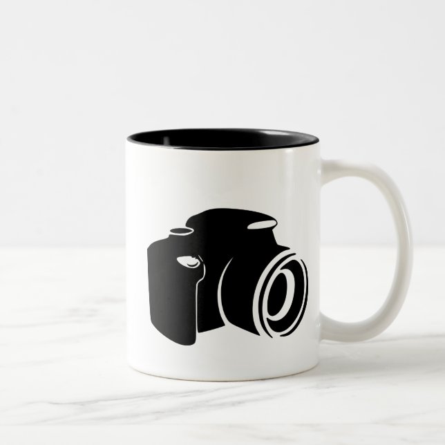 Camera love photography fan icon graphic modern Two-Tone coffee mug (Right)