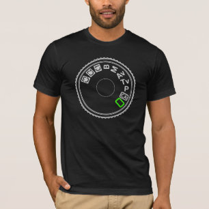 Camera Mode Dial Silver Green T-Shirt