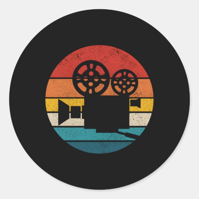 Camera Movie Director Chair Film Making Filmmaker Classic Round Sticker (Front)