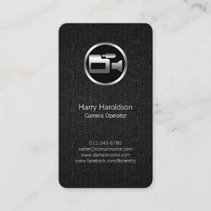Camera Operator Camera Black Grunge Business Card