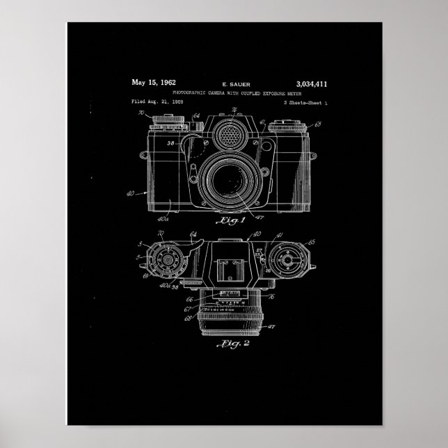 Camera Patent Art Poster | Vintage Camera Art (Front)