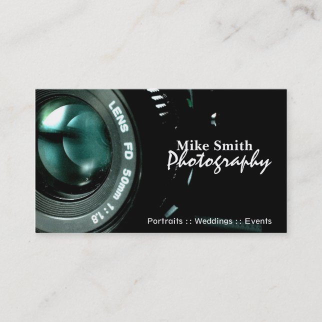 Camera Photographer double sided business cards (Front)