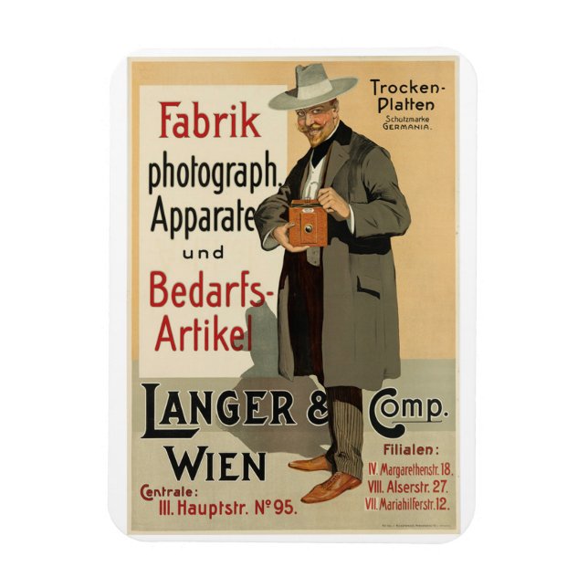 Camera Photography Ad, Vienna, Austria Vintage Pos Magnet (Vertical)