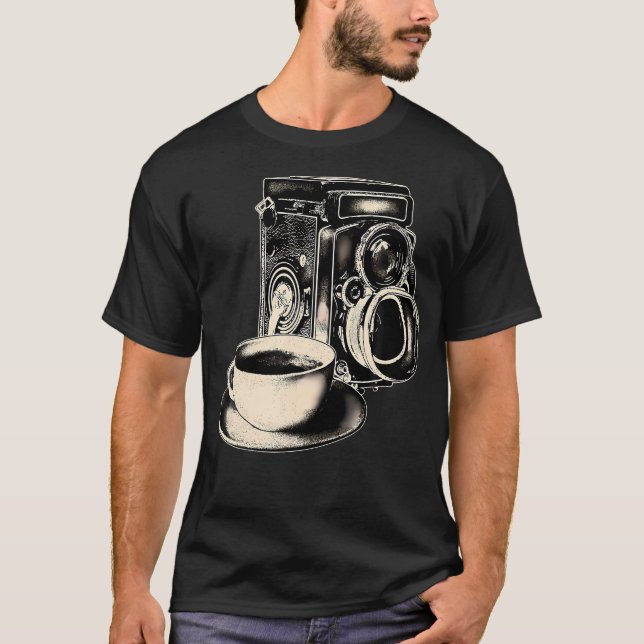 Camera Photography Coffee Lover Photographer Video T-Shirt (Front)