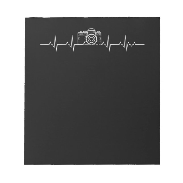 Camera Photography Heartbeat Photographers Notepad (Front)