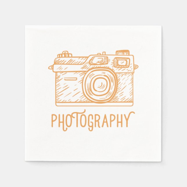 Camera Photography Vintage Retro Photographer Came Napkin (Front)