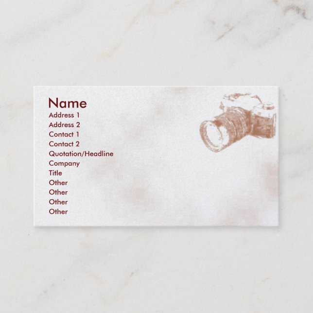 Camera Profile Card (Front)
