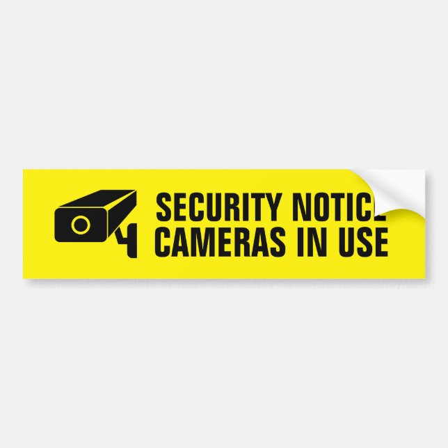 Camera Security notice custom Bumper Sticker (Front)