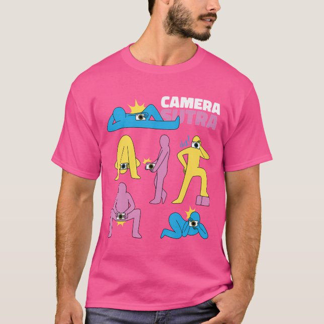 Camera Sutra Poses 2 Funny Photography T-Shirt (Front)
