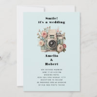 Camera with Flowers Retro Pastel Image Wedding