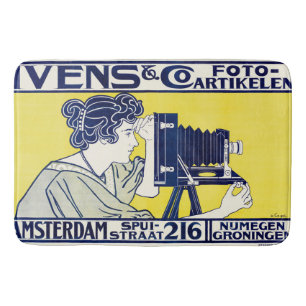 Camera Woman, Photographer, Van Caspel Bath Mat